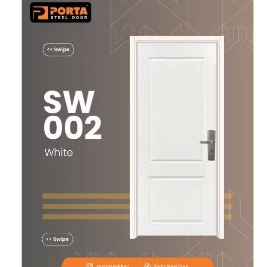 pintu baja porta ukuran 90x210x4cm Fullset