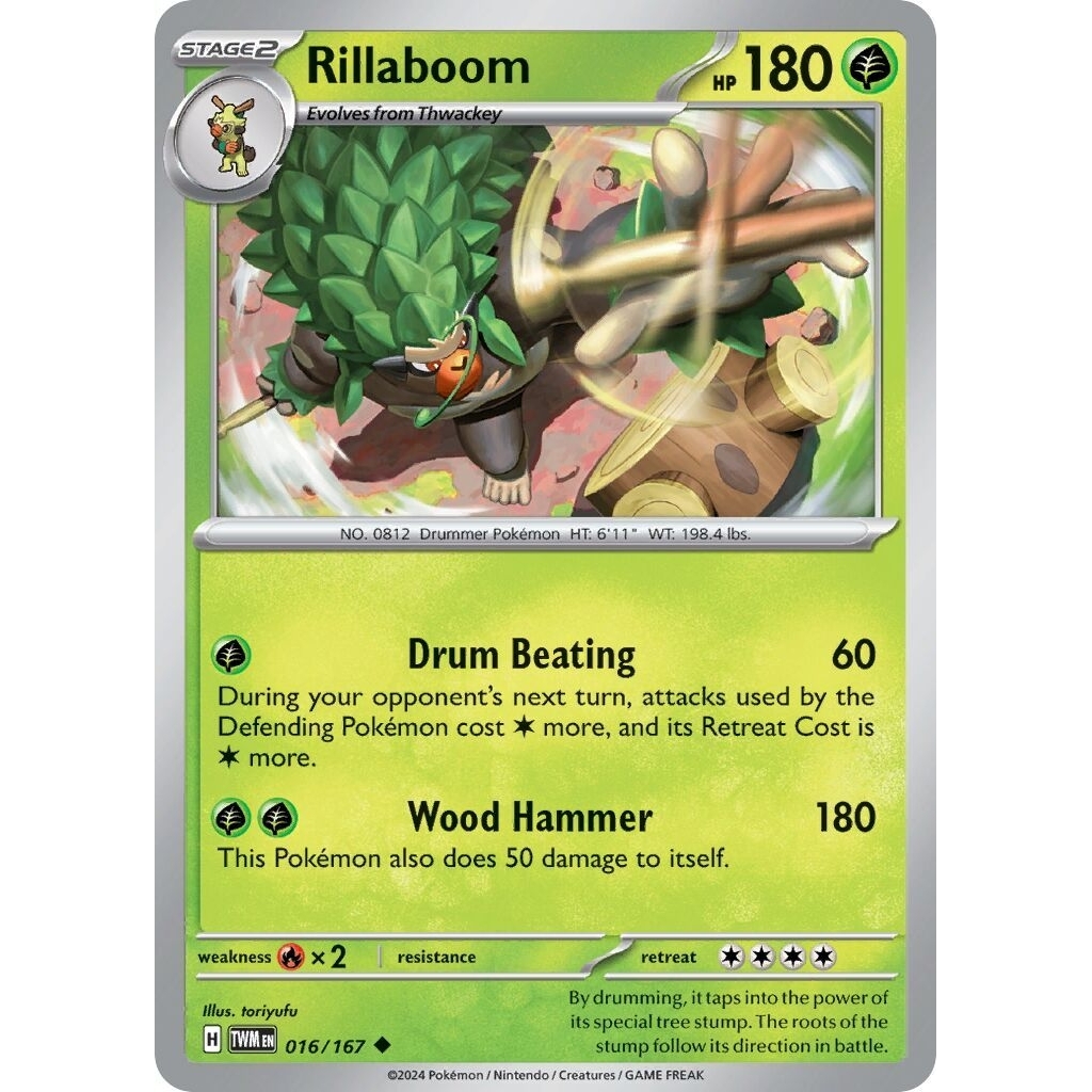 Tcg Pokemon Rillaboom TWM Eng