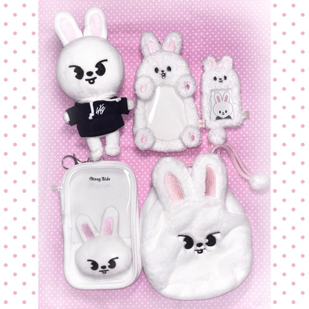 [ready] skz lee know skzoo leebit md acrylic holder plush reel holder string pouch