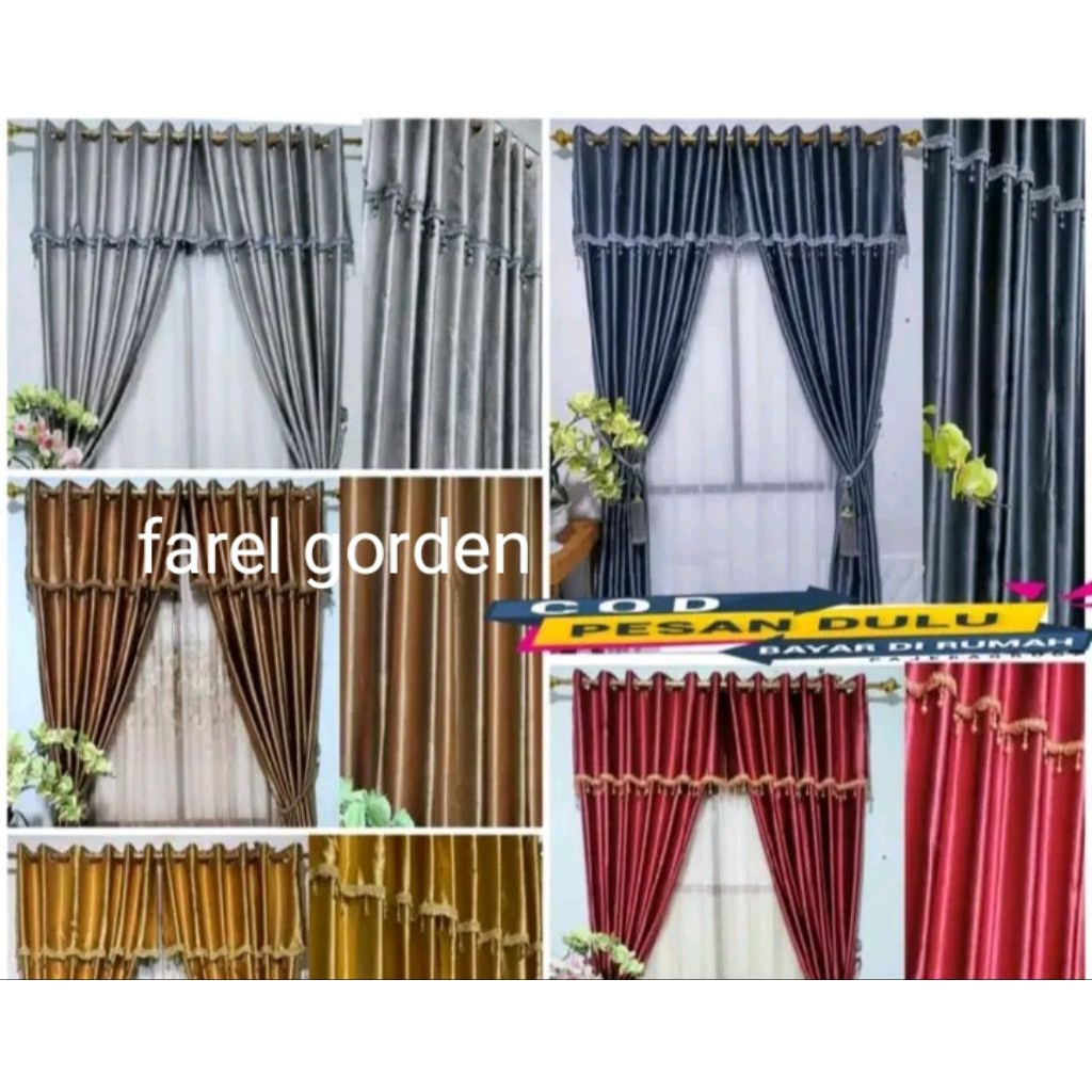hordeng jendela gorden polos tirai jendela poni tempel