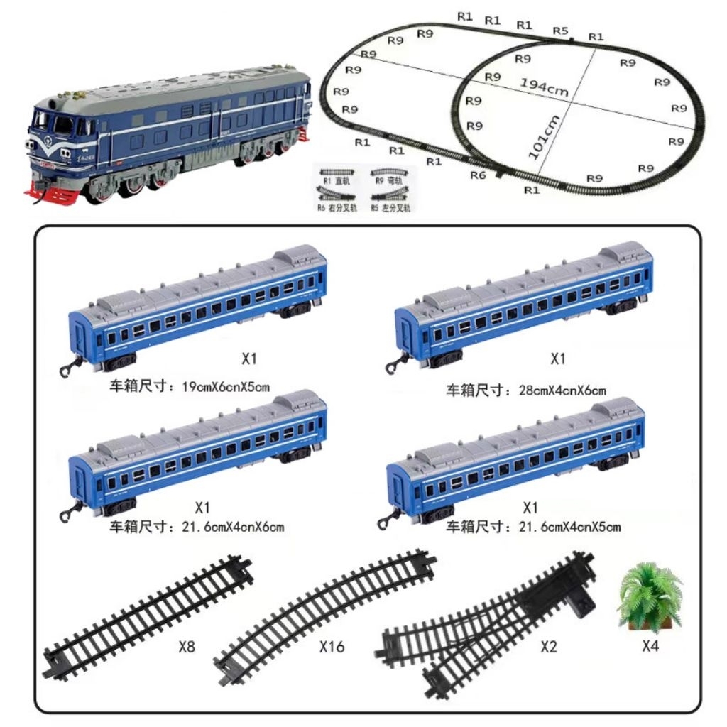 Kereta api + rel mainan anak kereta api fenfa