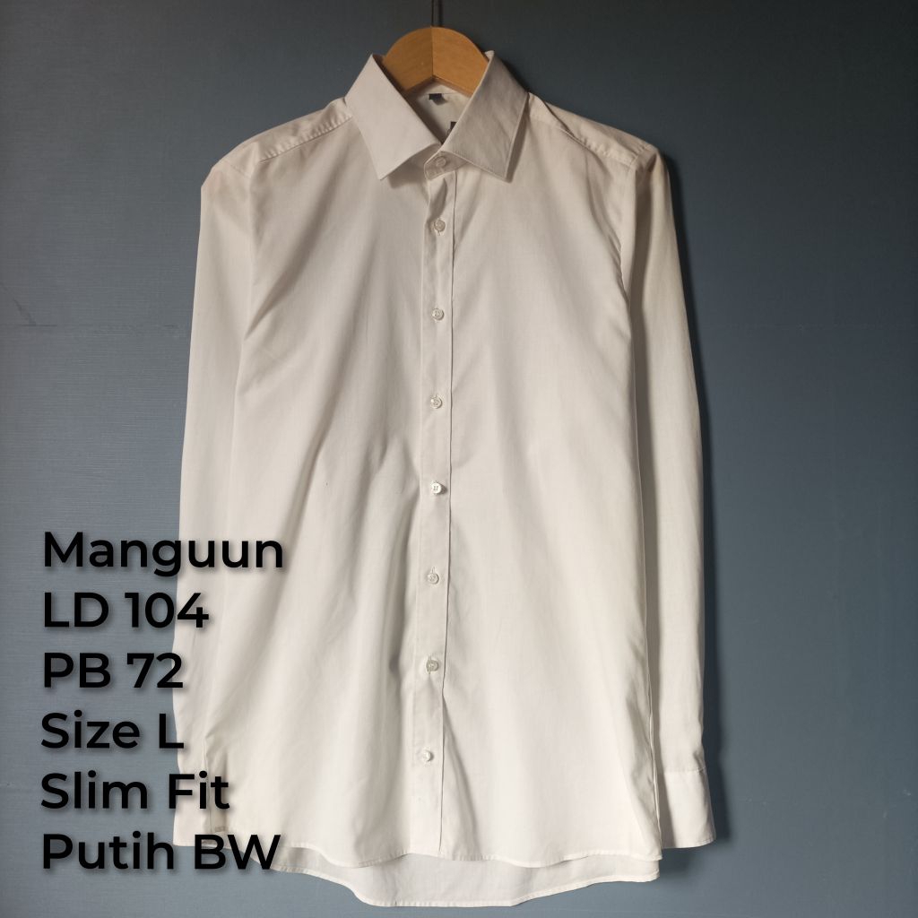 kemeja pria putih lengan panjang second brand | bekas pakai