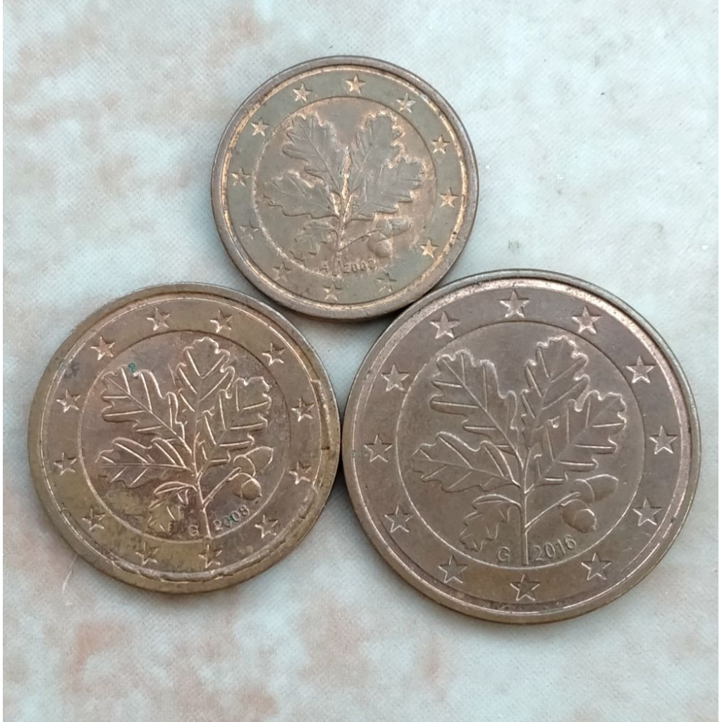 Set Koin Kuno Jerman Euro Cent 1 - 2 - 5 Cents