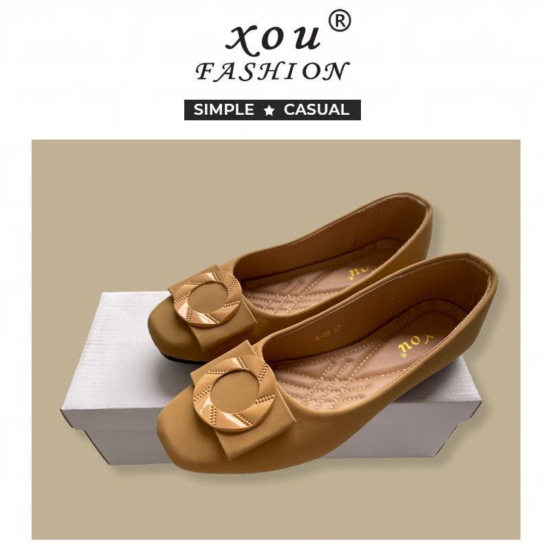 XOU - Model Baru 2026  sepatu flat shoes wanita kasual sehari-hari sepatu flat formal kantor nyaman 