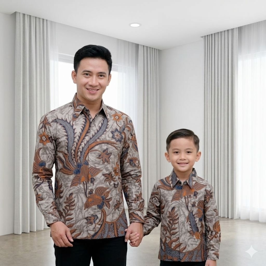 hem batik katun moderen couple lengan panjang lapis furing