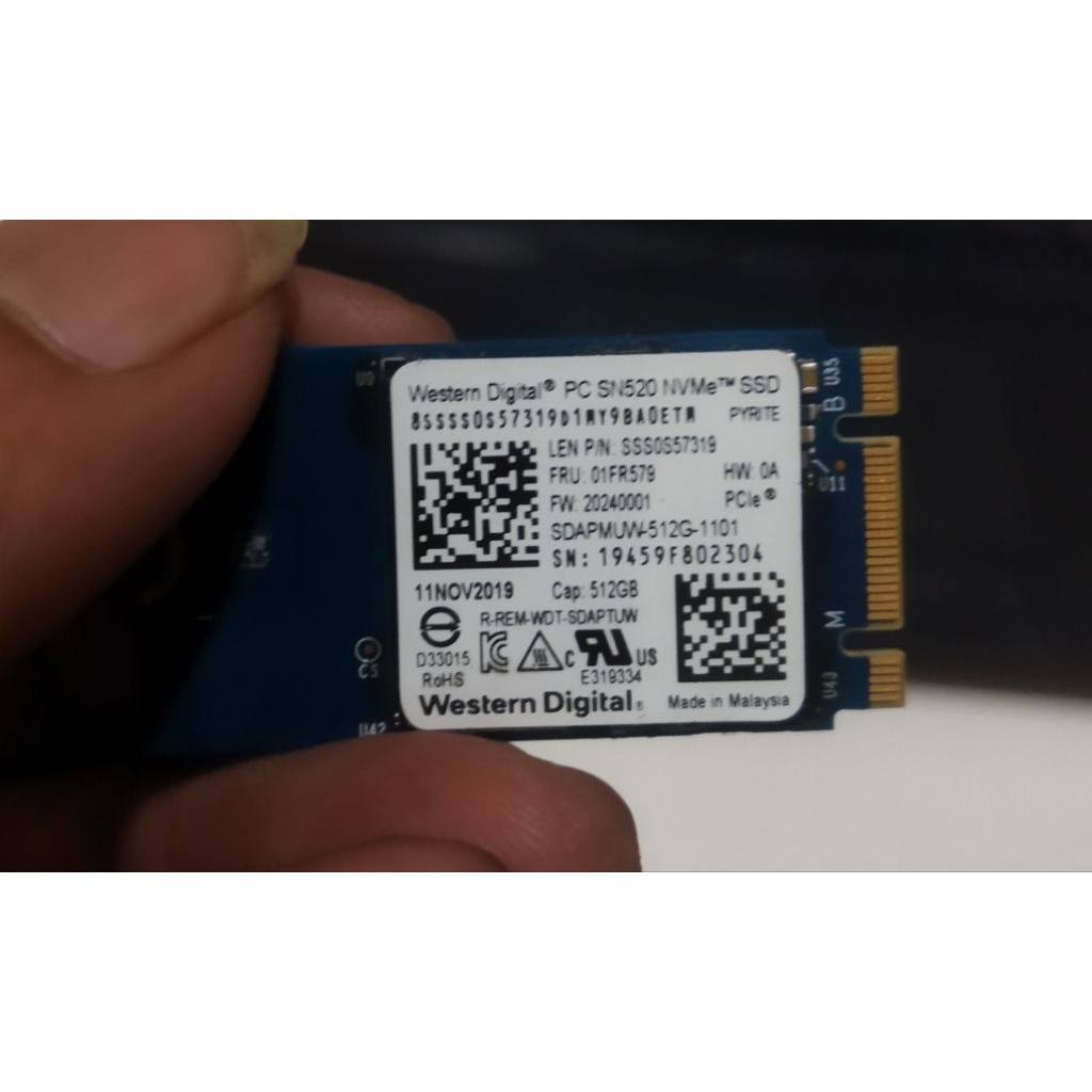 SSD nvme 512gb WD SN520 SEHAT SEMPURNA