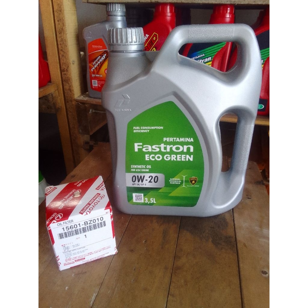 PAKET OLI FASTRON ECO GREEN 0W-20 3.5L ORIGINAL + FILTER OLI MOBIL AVANZA/XENIA/CALYA/SIGRA/AGYA/AYL