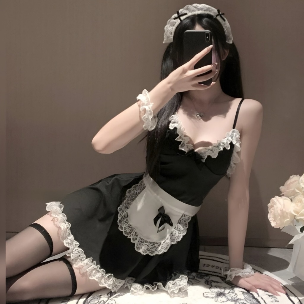 Hotzy HF07 Dress Kostum Pelayan Cosplay Maid Sexy Custom Maid