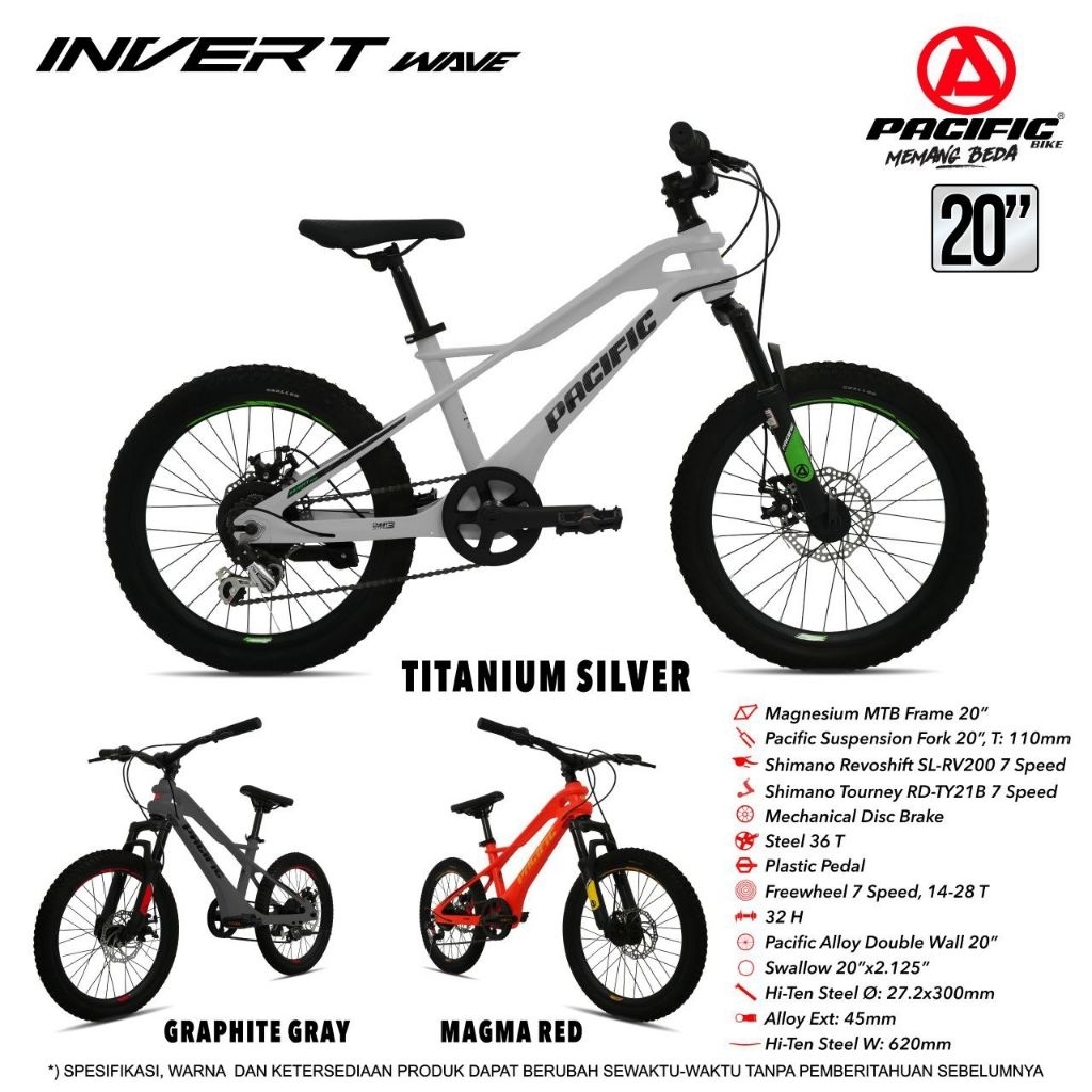 Sepeda Gunung MTB 20 Inch Pacific Invert Wave