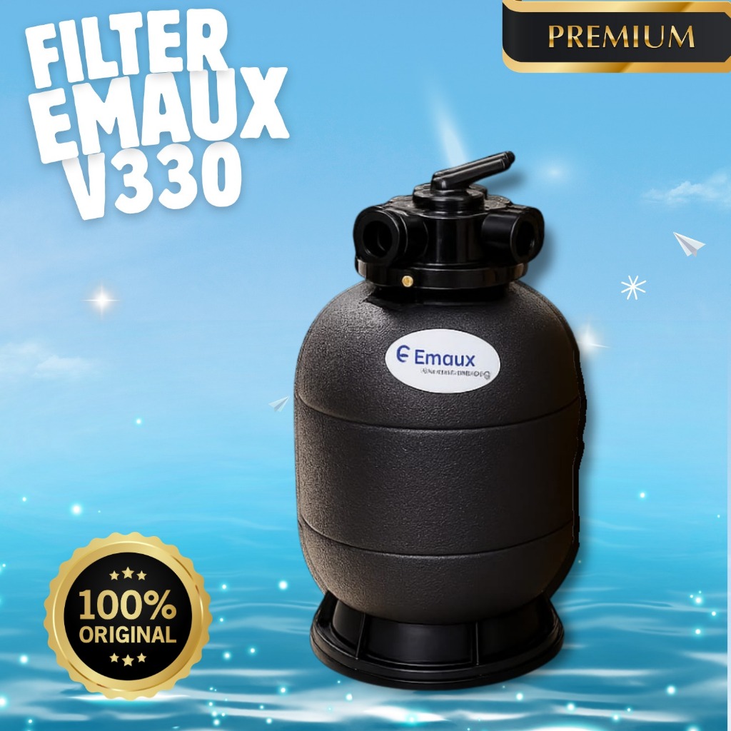 EMAUX P330 Sand Filter 13 Inch Top Mount Original – Tabung Filter Kolam Renang Kecil – Mesin Penyari