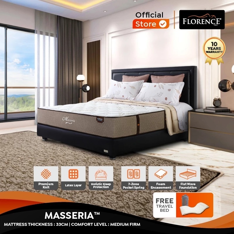 Uni Home - FLORENCE Masseria [Medium Firm] - Kasur Spring Bed with Holistic Sleep Protection [Full S