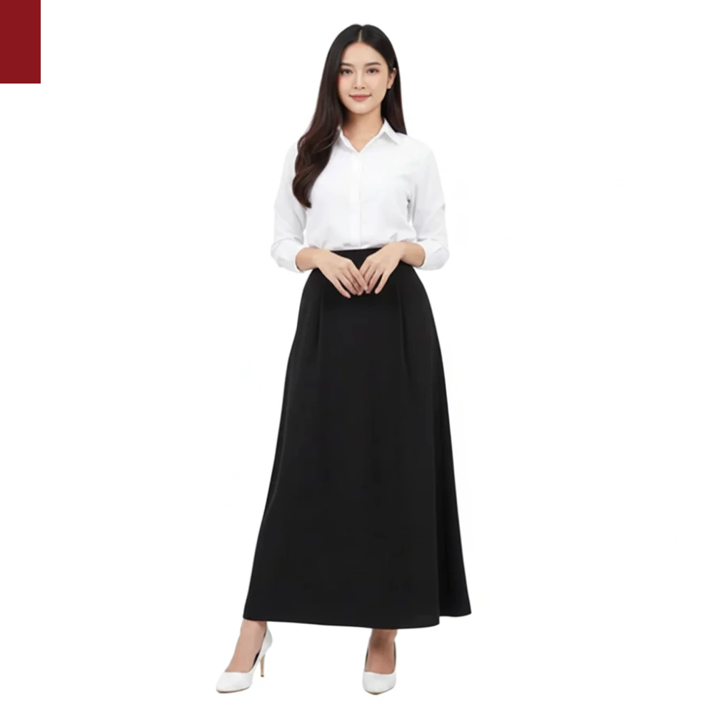 Rok Kerja Ospek Hitam Panjang Anti Kusut Trend Terbaru Kekinian fashion Hoki Jogja