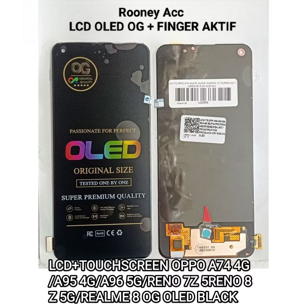 [LCD OLED OG] LCD OLED + TS OPPO A74 4G/A95 4G/A96 5G/F19 4G/F21S Pro 5G/RENO 7 LITE/8LITE/7Z/8Z/Rea