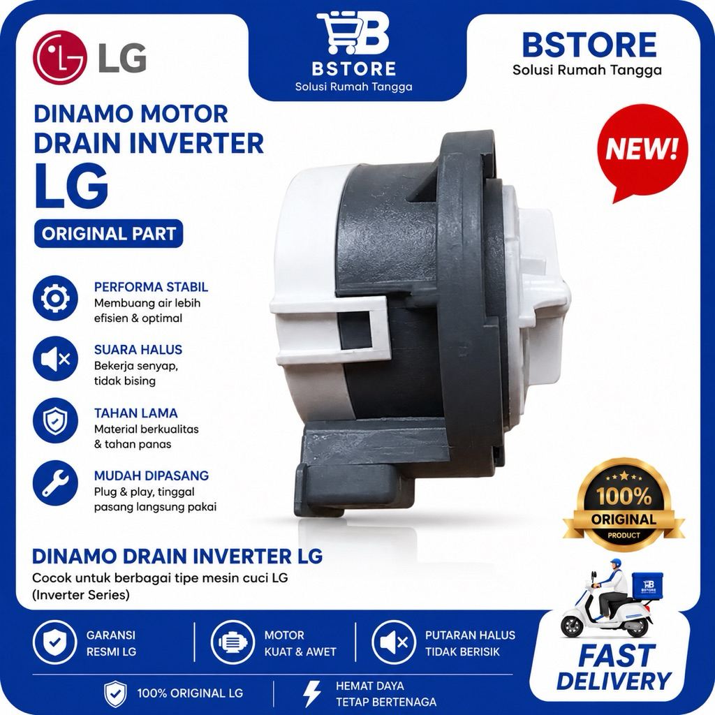 MOTOR DRAIN DC 26 V MESIN CUCI LG INVERTER