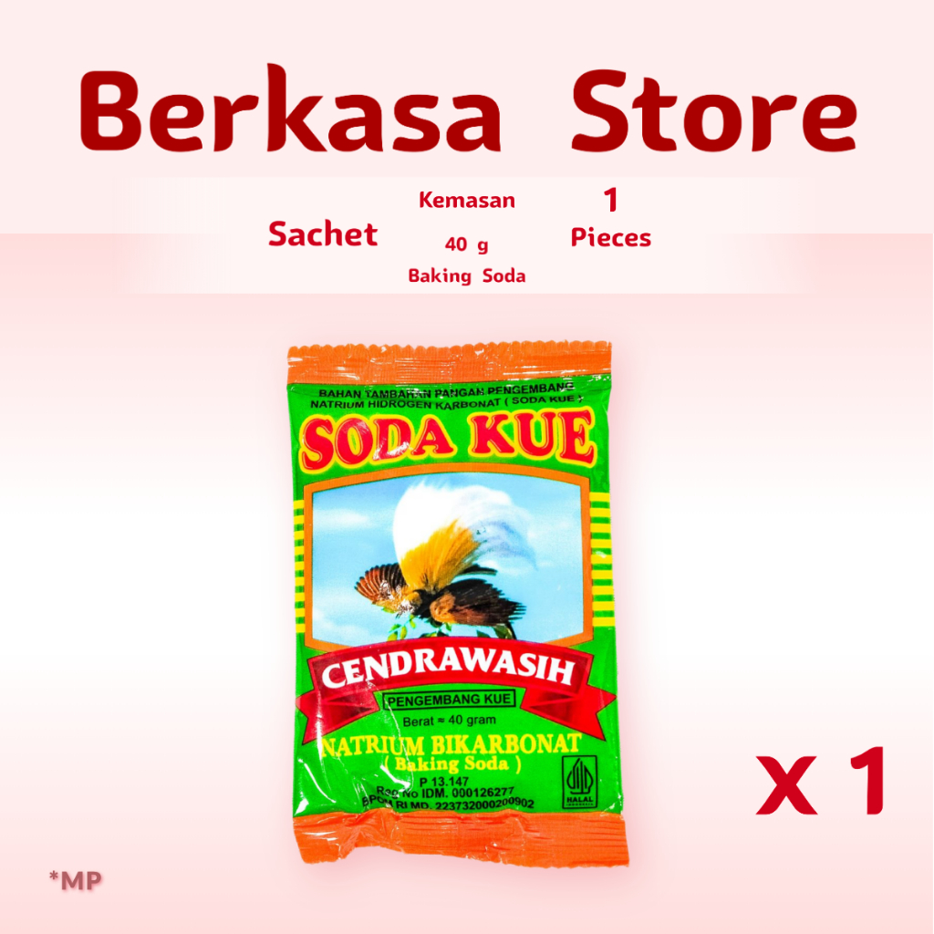 Cendrawasih Soda Kue Baking Soda Pengembang Kue 1 Sachet 40 g MP
