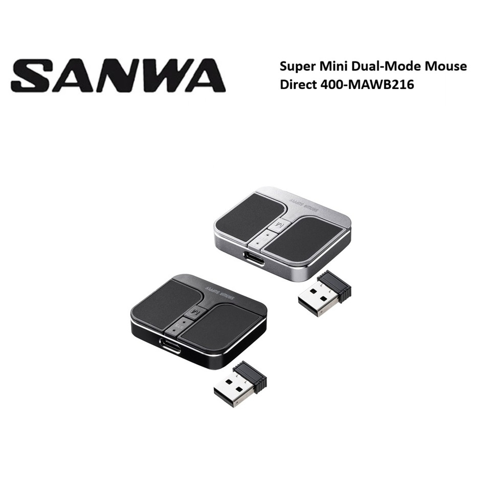 SANWA Mini Dual-Mode Wireless Bluetooth Mouse - Direct 400-MAWB216 - Mouse Wireless Bluetooth Super 