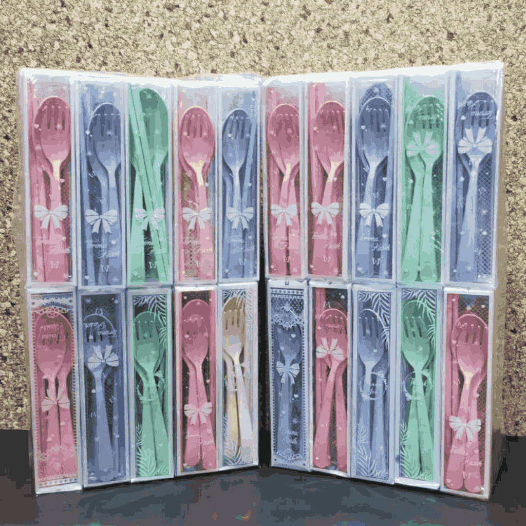 25Up Rp 1950/pcs SET SENDOK PLASTIK KEMAS MIKA
