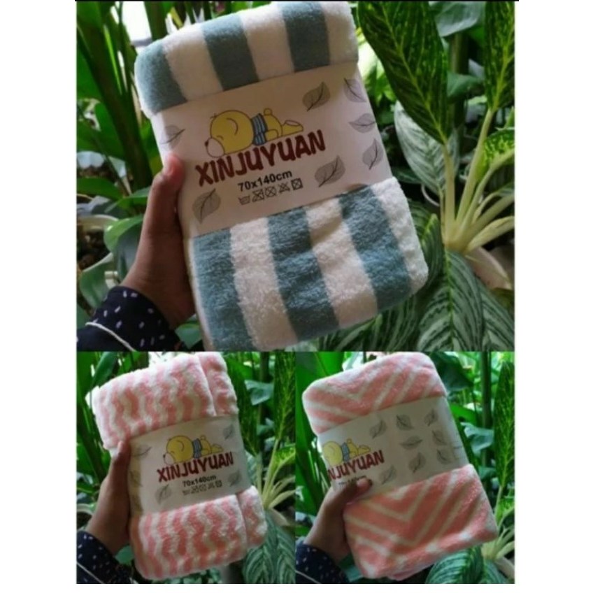 HANDUK XINJUYUAN 70X140 TOWEL MICROFIBER XINJU YUAN / HALUS UNTUK BAYI / HANDUK BESAR / 50 PERSEN OF