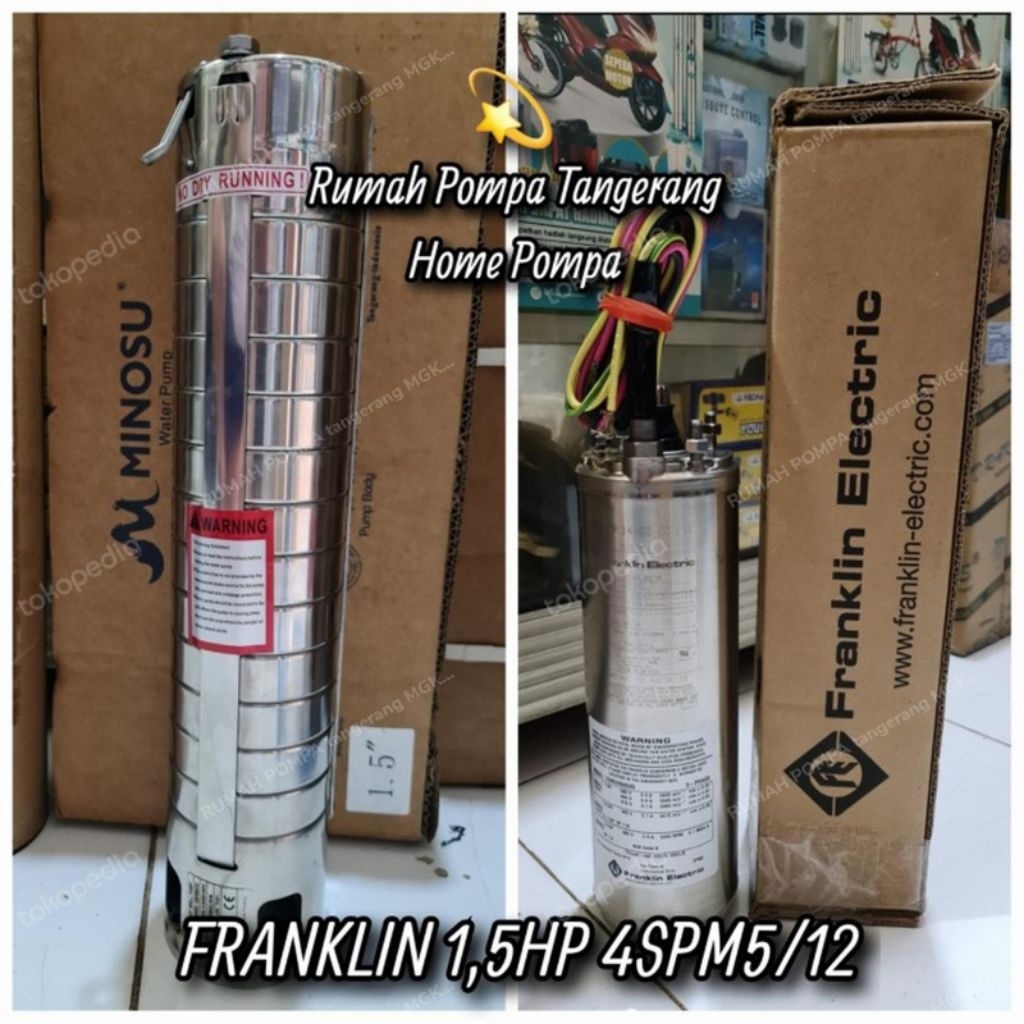 POMPA FRANKLIN 1.5HP 3PHASE 4SPM5/12 OUT PUT 1.5INCH