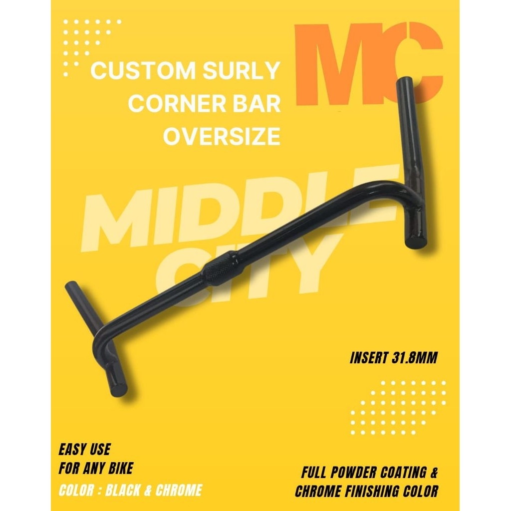 Handlebar stang sepeda model Corner Bar  Oversize 31.8 warna hitam