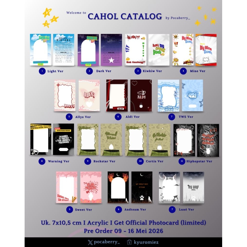 OPEN PO CAHOL PHOTOCARD KPOP COQUETTE CAHOL JAMET CAHOL GANTENG