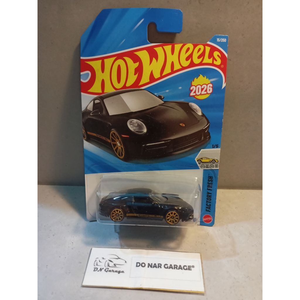 Hotwheels Regular (2026) – Porsche 911 Carrera T (Hitam / Black)
