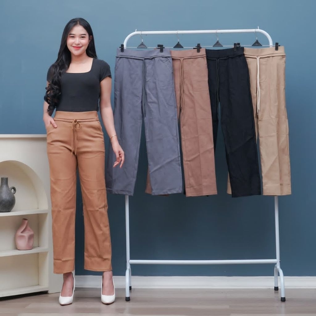 celana kulot polos loose bengaline kombat premium