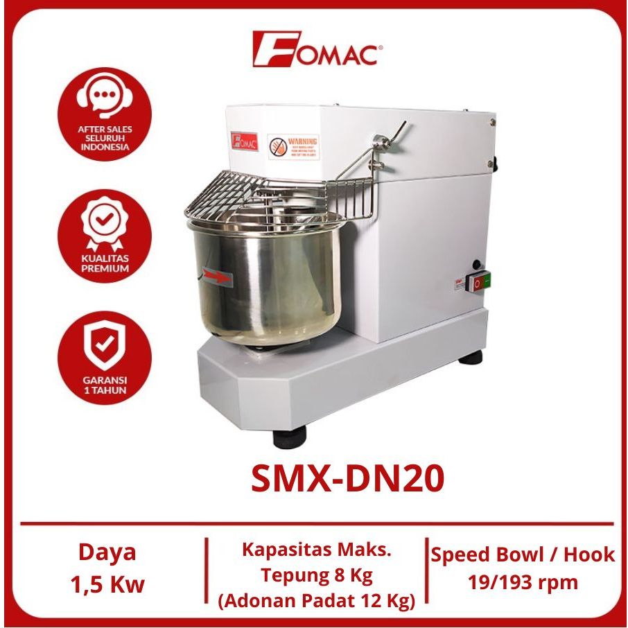 Mesin Pengaduk Adonan Spiral Mixer 20 Liter SMX-DN20 FOMAC