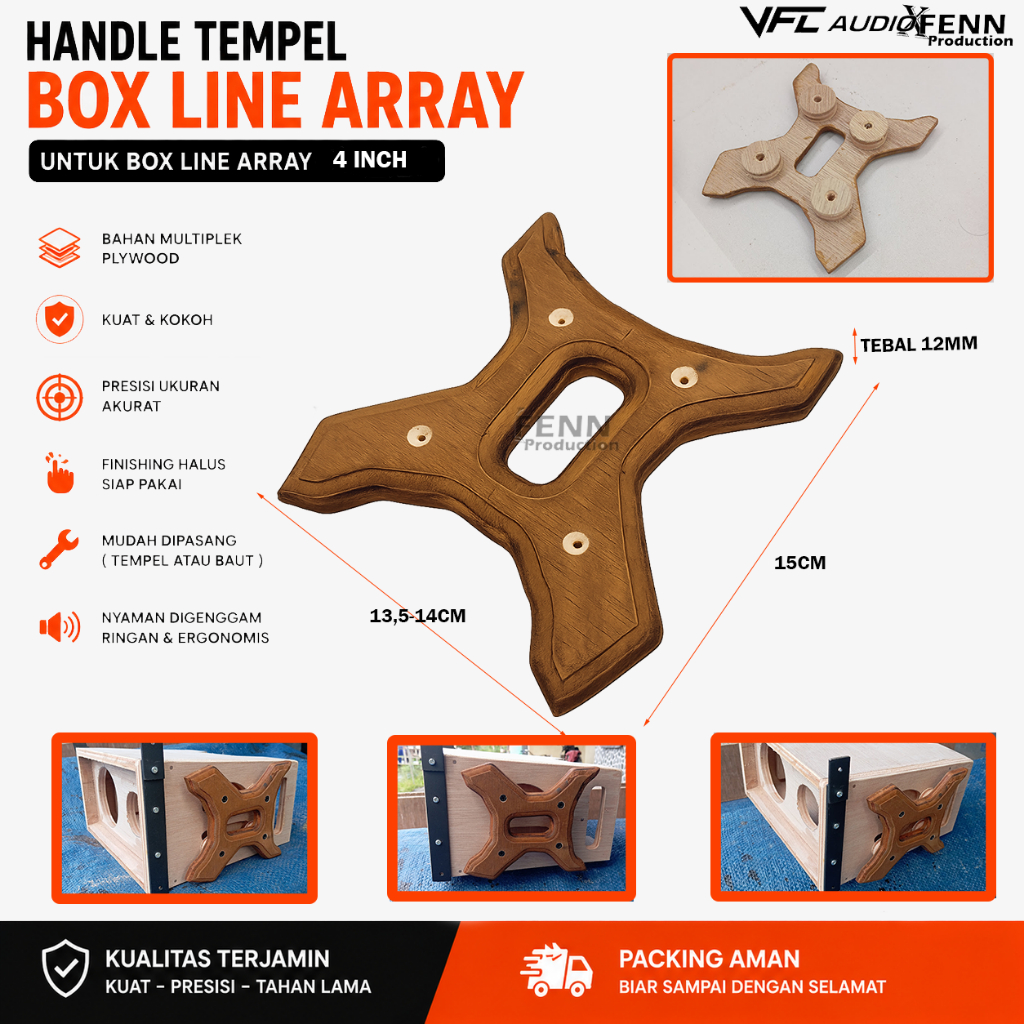 HANDLE KAYU TRIPLEK TEMPEL BOX LINE ARRAY 4 INCH