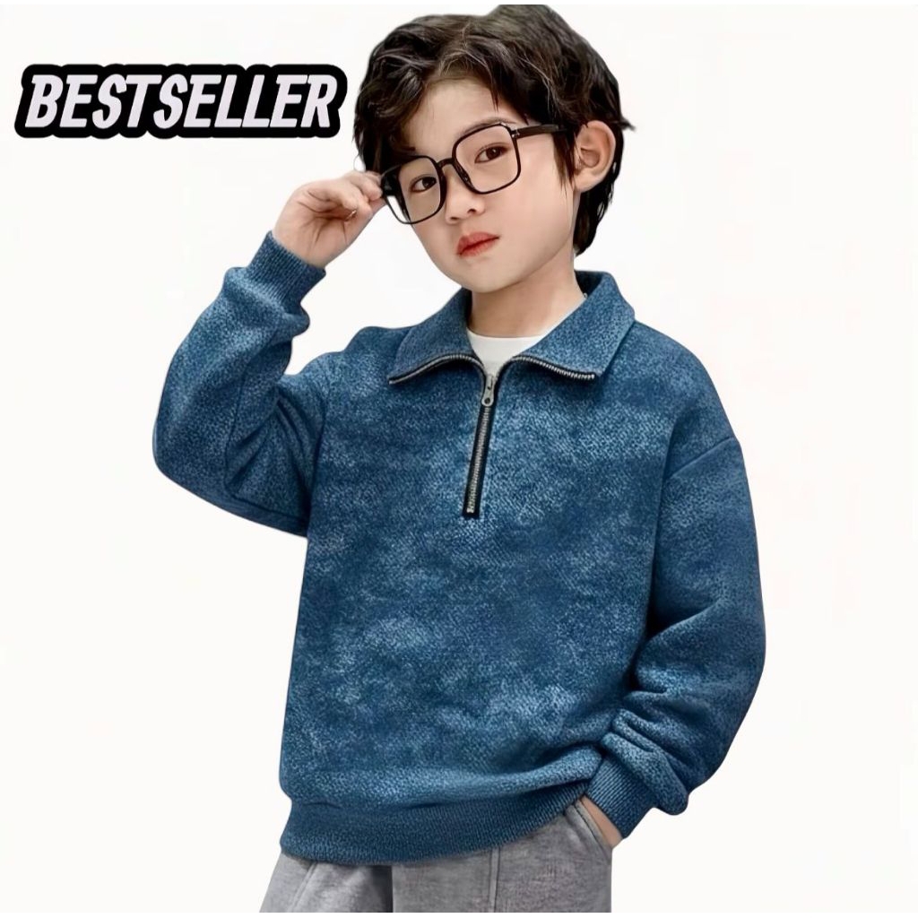 Sweater anak laki laki Halfzip viral Sweater polo anak laki laki Baju kaos anak cowok lengan panjang