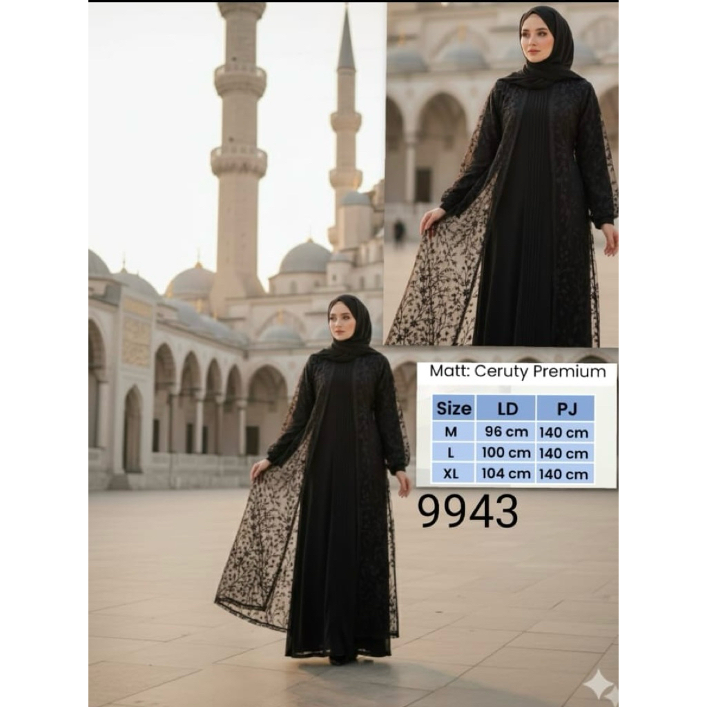 Gamis Abaya Payet Hitam