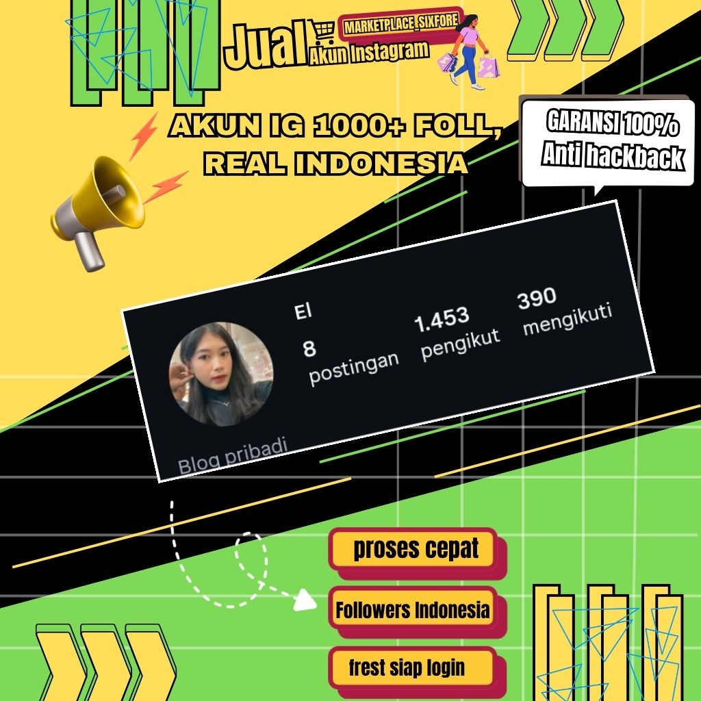JUAL AKUN INSTAGRAM foll 1rb real INDONESIA