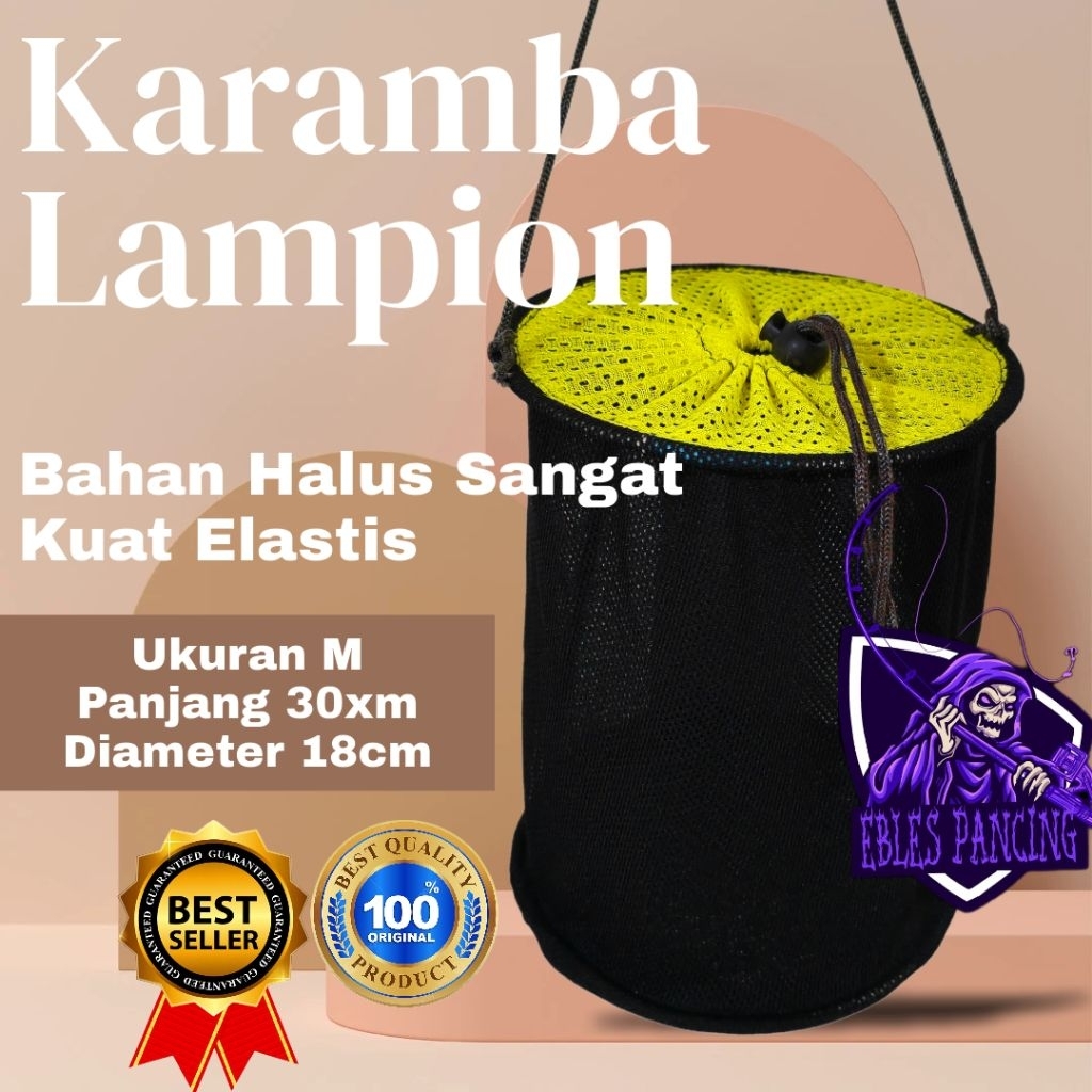 Karamba Ikan Halus Elastis kuat ukur Panjang 30cm Diameter 18cm