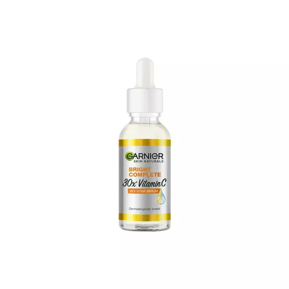 Garnier Bright Complete Vitamin C 30X Booster Serum 30ml - Mencerahkan Noda Hitam & Bekas Jerawat