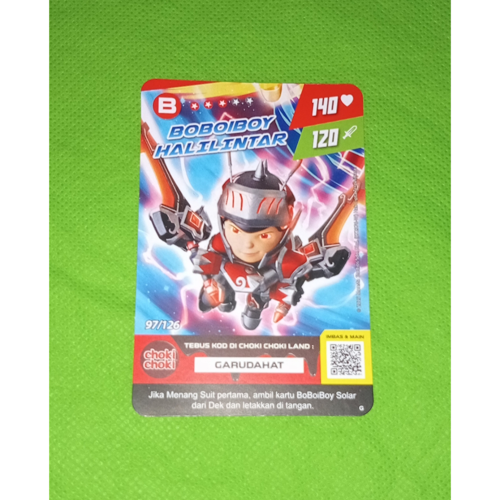 Kartu boboiboy halilintar monsta galaxy card choki choki seaosn 2