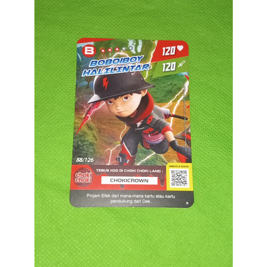 Kartu boboiboy halilintar monsta galaxy card choki choki season 2