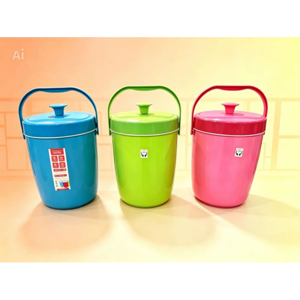 Termos Nasi Es Rice Ice Bucket 14 Liter Merk GMC - Tahan Panas/Dingin, Tutup Rapat, Gratis Centong