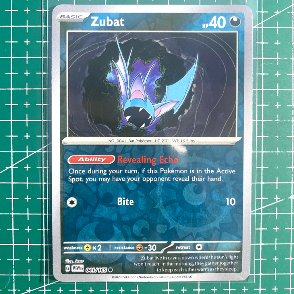 Zubat Reverse Holo Scarlet & Violet 151 041/165 Pokemon Card English Original - Kartu Pokemon Hologr