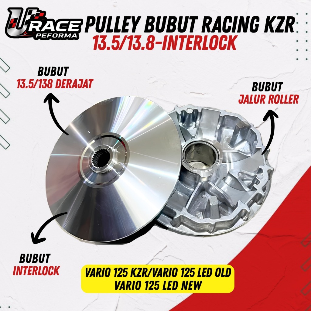 PULLEY VARIO CUSTOM 1 SET BUBUT KEROK JALUR PART ORIGINAL PULLEY KZR VARIO125 OLD VARIO125 LED VARIO