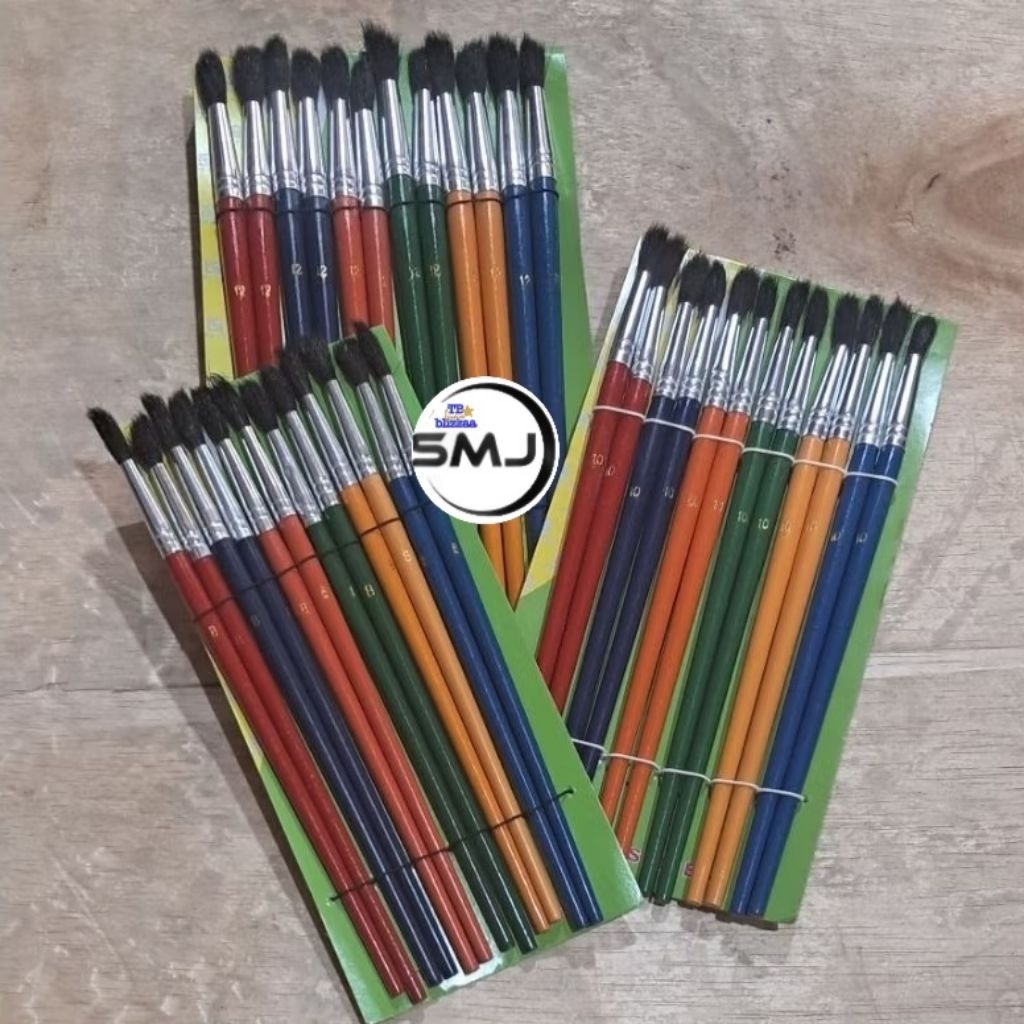 Kuas Lukis Warna Kuas Cat Minyak Acrylic Tembok Aneka Ukuran Kuas kecil kuas lukis aneka ukuran