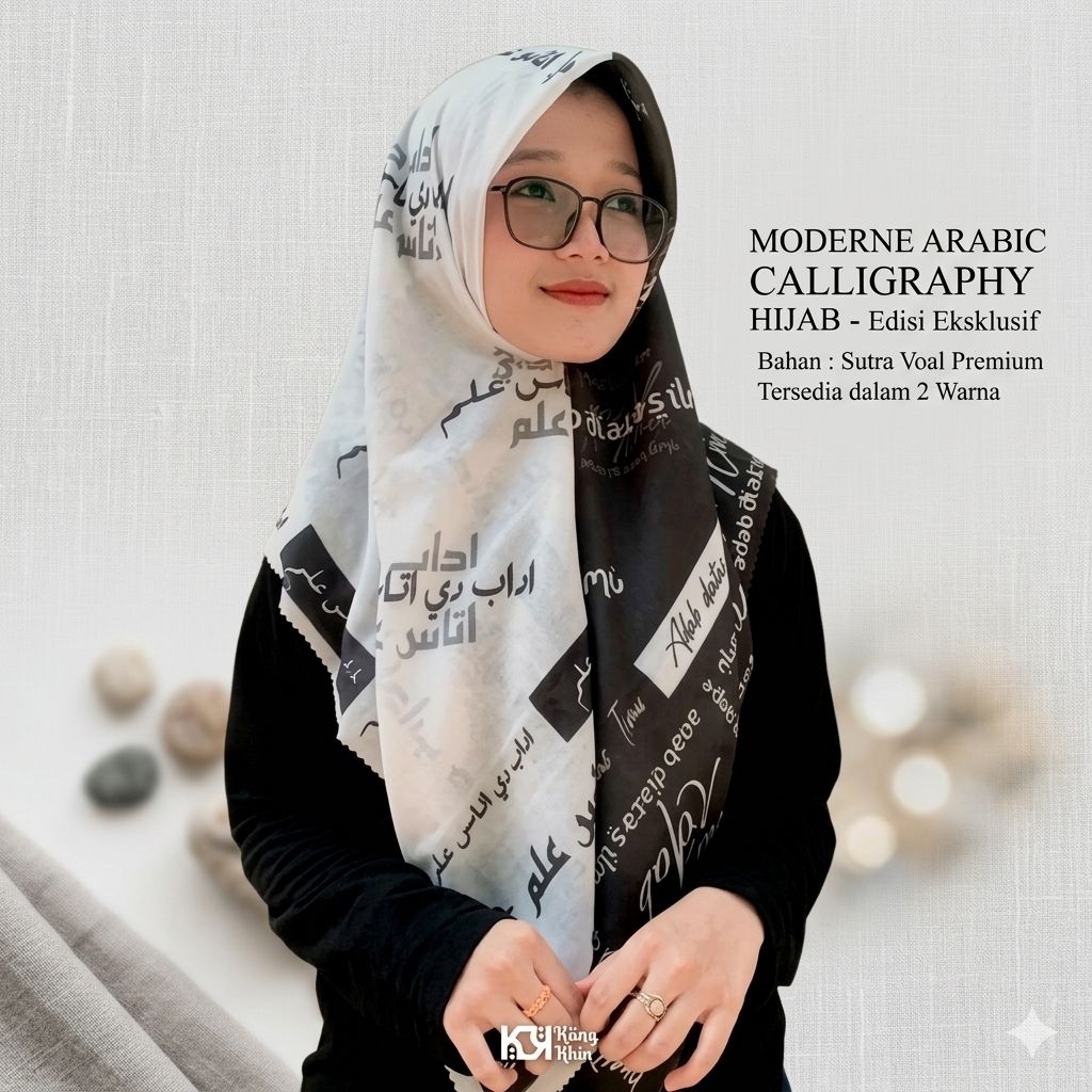 Terbaru Hijab Ya Habibal Qolbi Motif Arab Pegon Hijab Voal Segi Empat Motif Denay Terbaru|| Hijab Ar