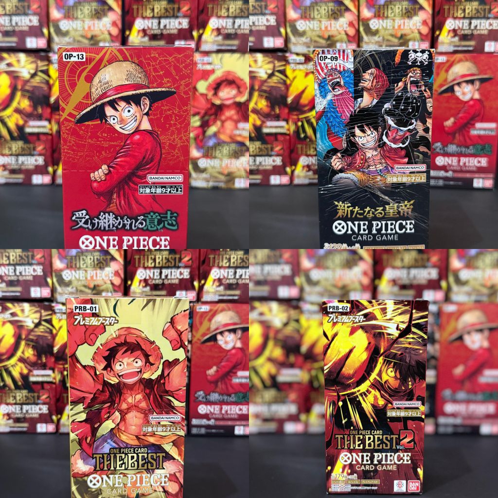 ONE PIECE BOOSTER BOX : OP 13-OP 09-PRB 01-PRB 02