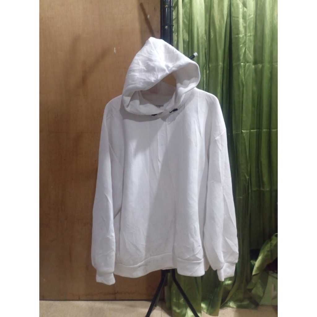 Global Uniqlo-Jaket Hoodie Putih Brand GU Wanita Warna Putih
