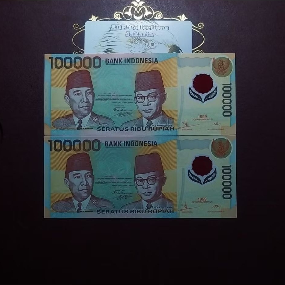 Uang Kuno 100000 Polymer 1999 UNC