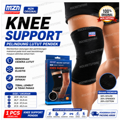 KNEE MZN SUPPORT - Knee Support Atau Deker Pelindung Pendek - Pelnidung Lutut MZN