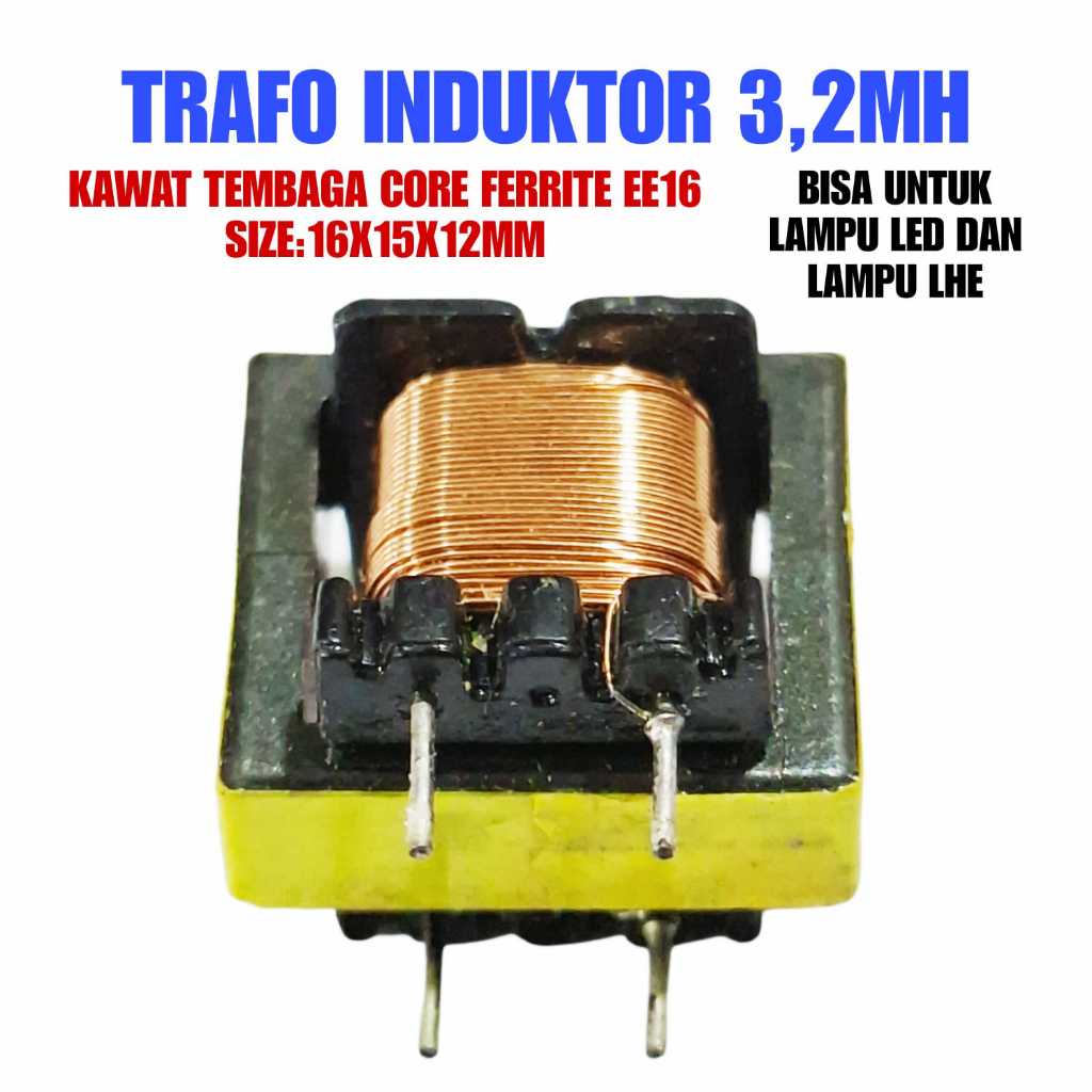 5X TRAFO INDUKTOR 3,2MH FERRITE CORE EE16 SIZE:16X15X12MM - TRAFO LAMPU LED DAN LHE DAPAT 5PCS