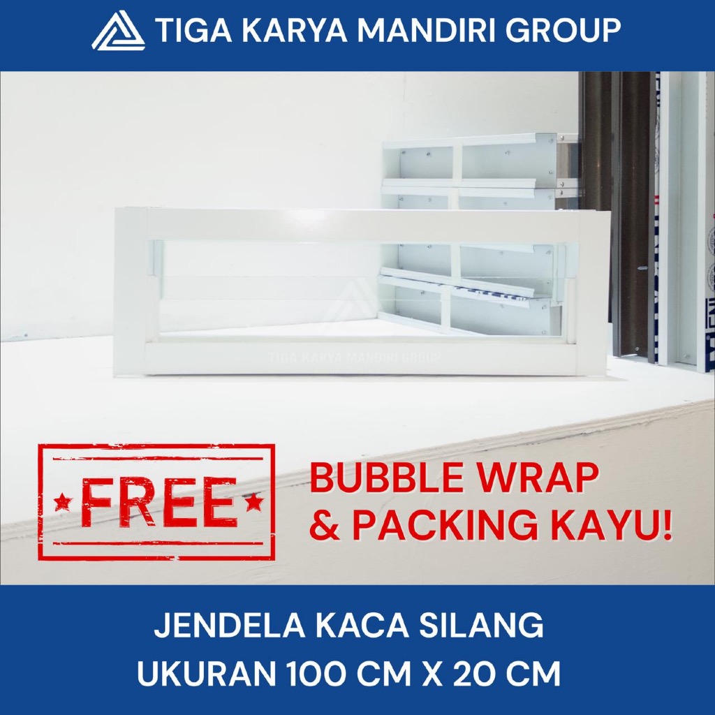 KACA ZIG ZAG Aluminium Model Minimalis 100 X 20 CM / KACA SILANG  Boven uk 100 X 20 CM | Ventilasi D