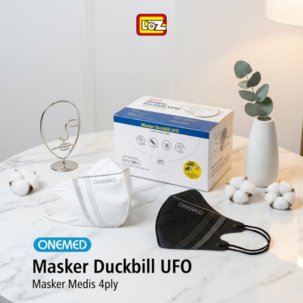 Duckbill ONEMED Medis Masker Duckbill ONEMED Medis 4ply Isi 30pcs