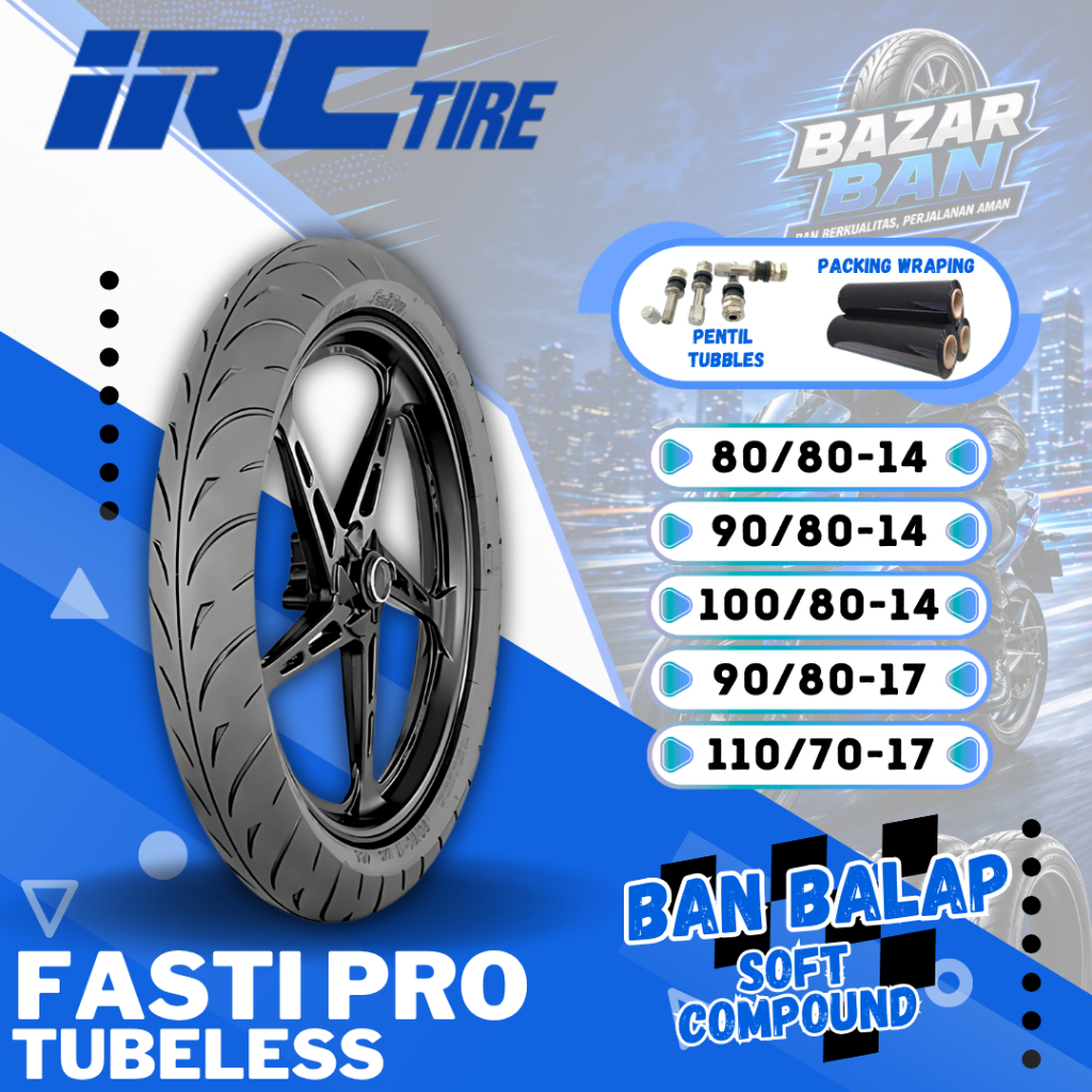 (PRODUKSI TERBARU) BAN IRC FASTI PRO / BAN IRC SOFT COMPOUND ( 80/80-14 / 90/80-14 / 100/80-14 / 90/