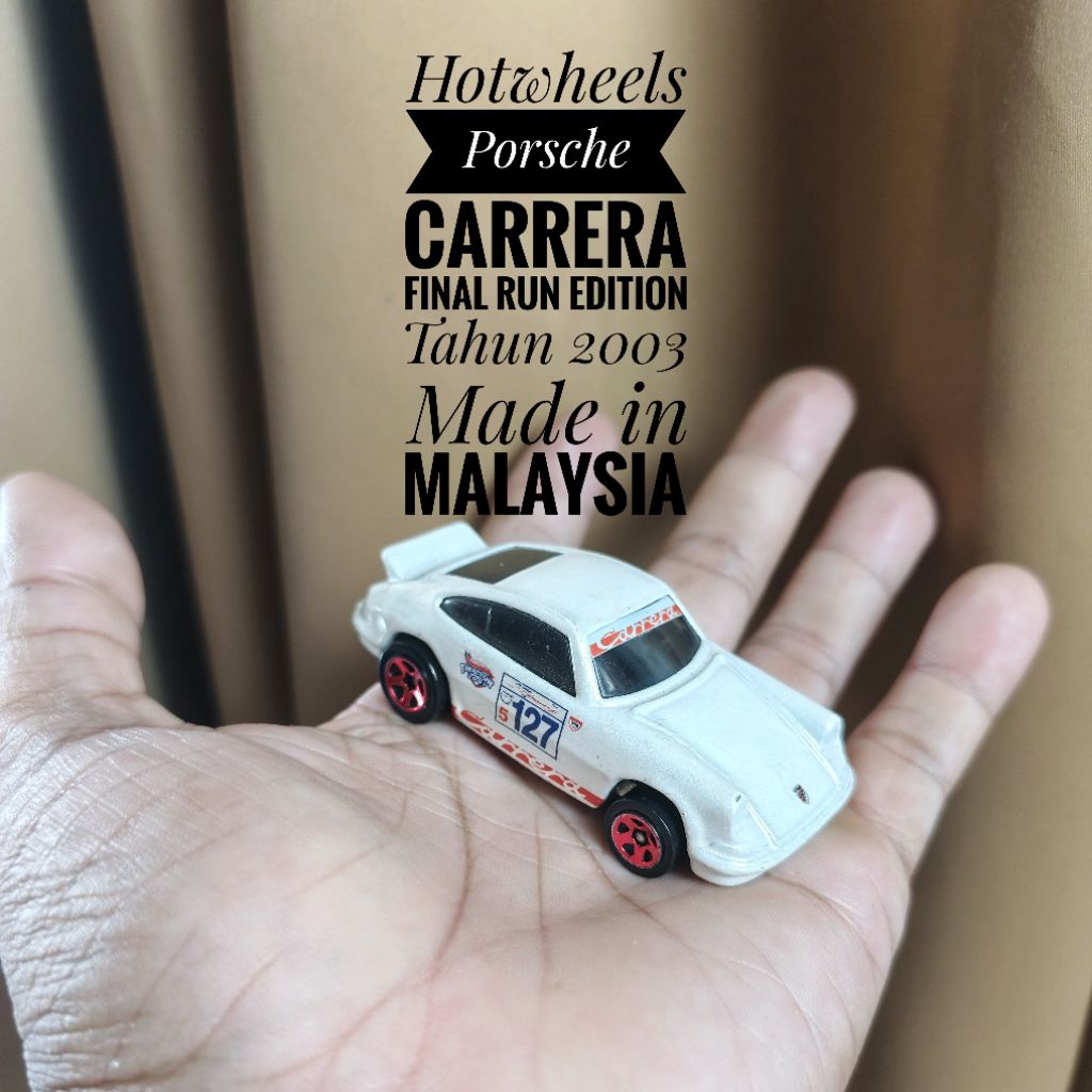 Hotwheels 2003 Porsche Carrera final run made in Malaysia - Loose, tidak mulus